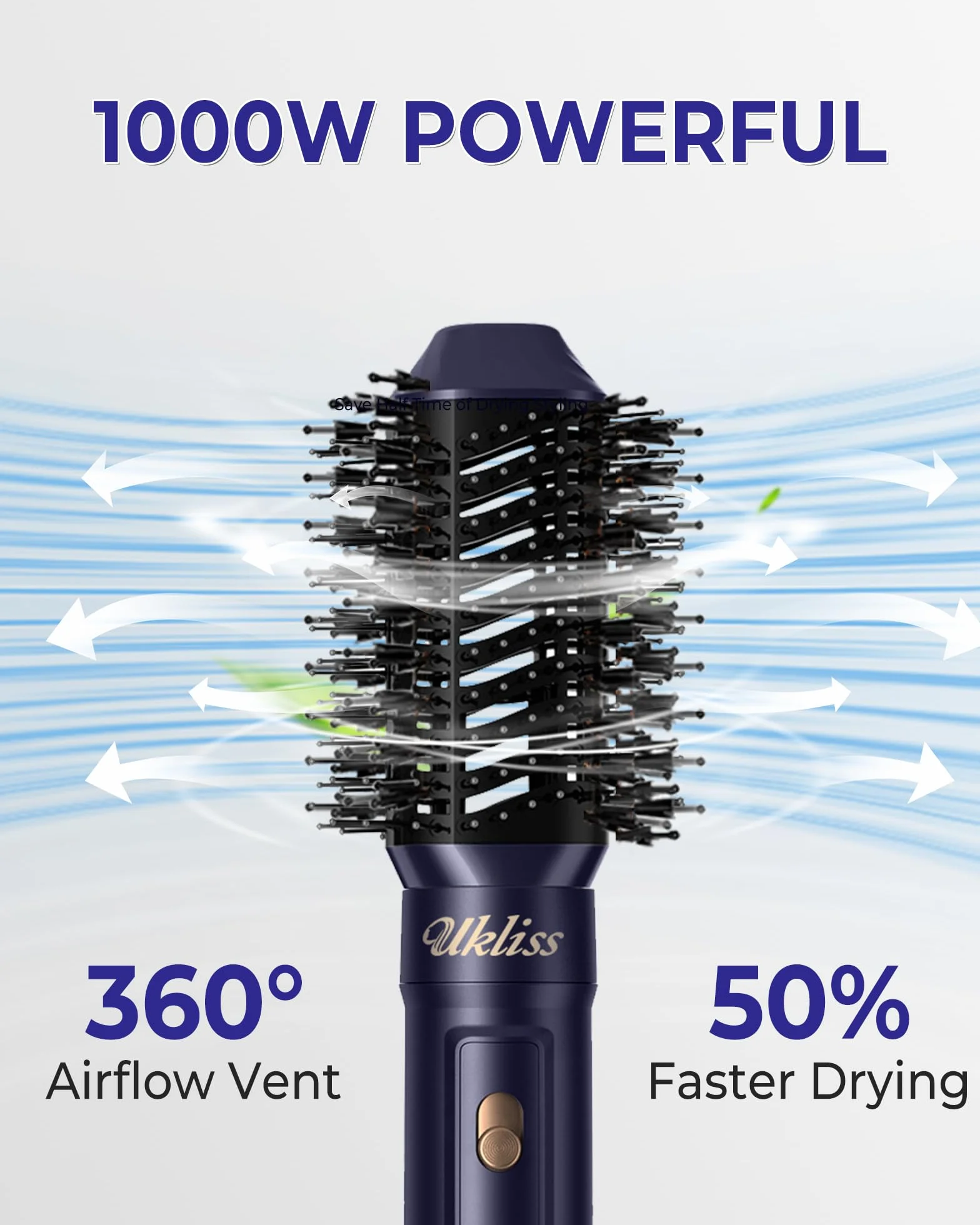 UKLISS Hair Styler 6 in 1, Haartrockner & Haarstyler Set mit Automatisch Wrap Lockenbürste, Thermal brush, Rundbürstenföhn, Warmluftbürste, Hair Dryer, Gesckenke für Frauen Haar Styling