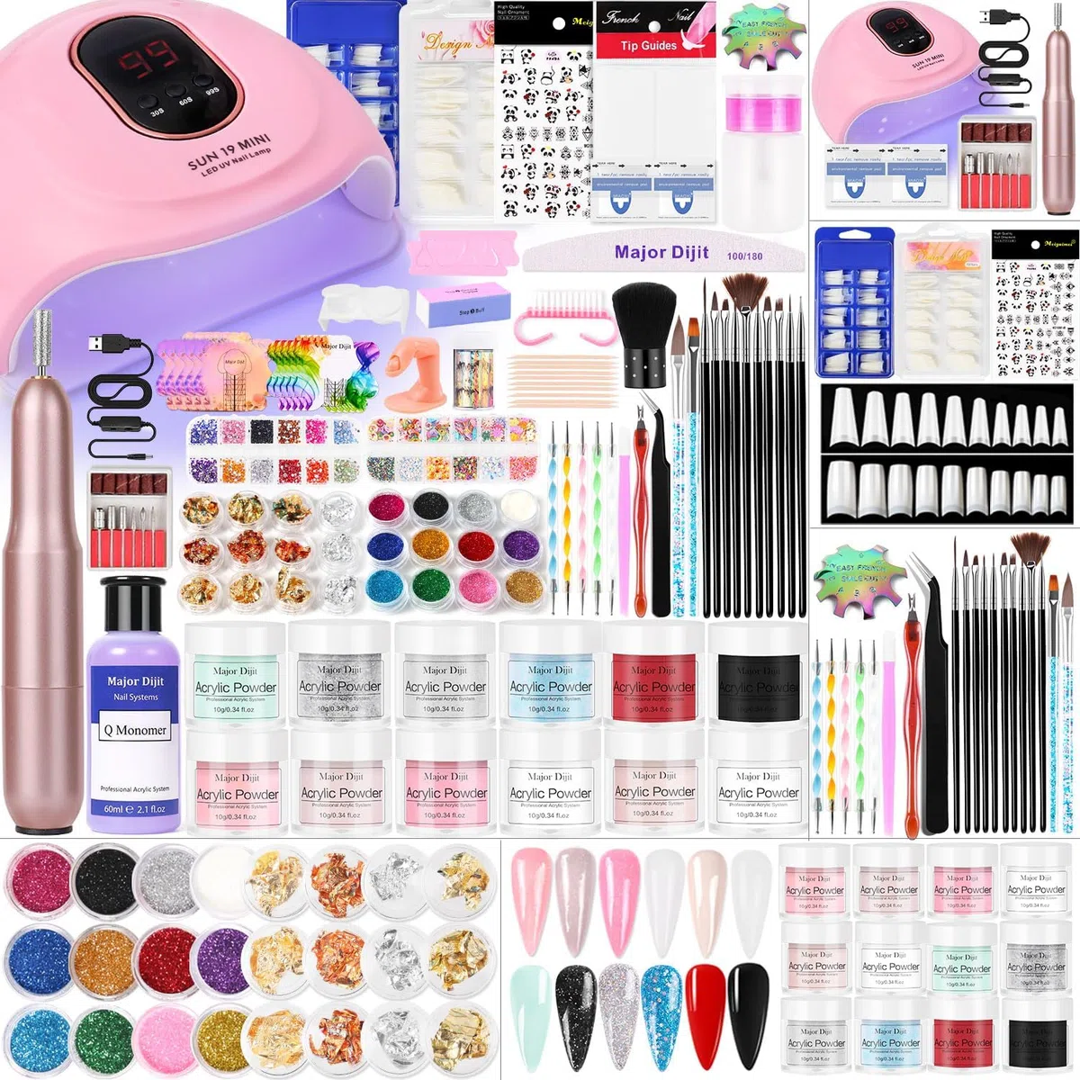 Nagelfräser für Gelnägel mit UV Lampe für Gelnägel set,nagelfräser,Nagelzubehör, Acrylic Powder,Nagelfeilen,Nagelstudio Set für UV Nageldesign Gelnägel Nagelset Nail Art Geschenke Frauen
