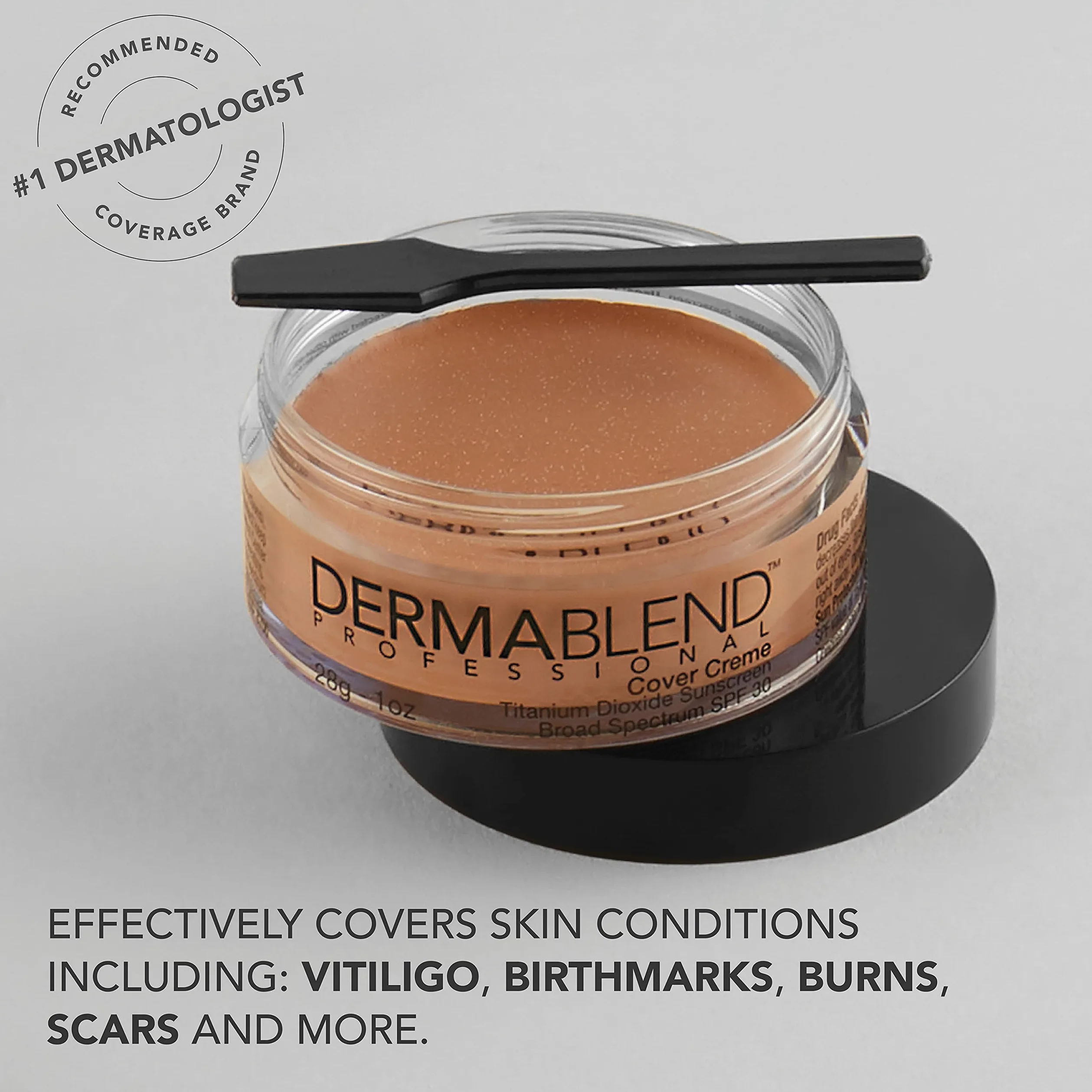 Dermablend Professional Cover Creme – Full Coverage, ganztägige Hydrating Cream Foundation – Dermatologen kreiert, parfümfrei, allergiegetestet – Breitspektrum LSF 30 – 20 W Cashew Beige – 28 g
