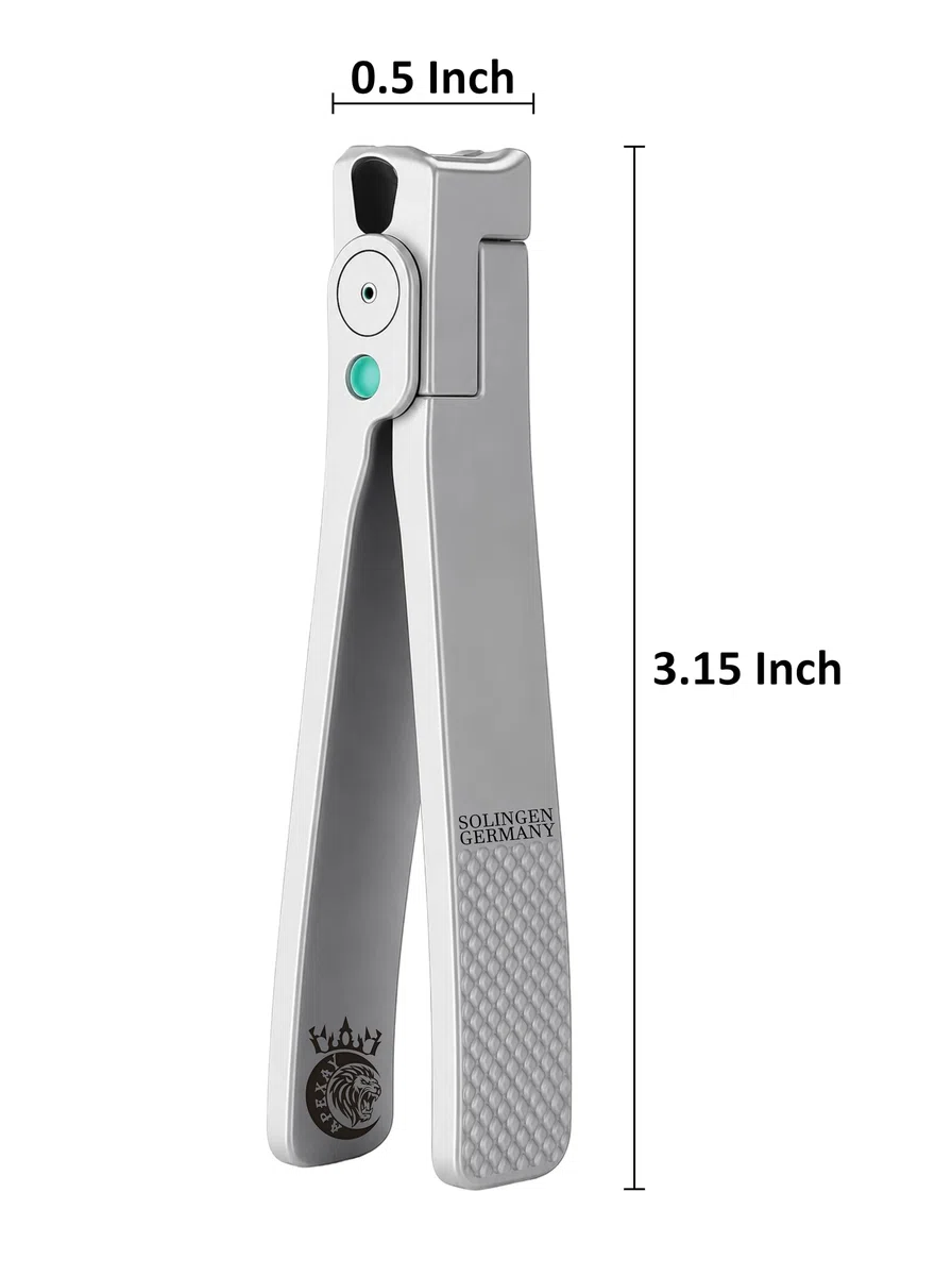 Made in Solingen, Deutschland - Apexay Profi Nagelknipser - chirurgischer Edelstahl | Reisegröße Maniküre & Pediküre Werkzeug im Echtlederetui | Ethisch hergestellt in Solingen, Deutschland (Grau)