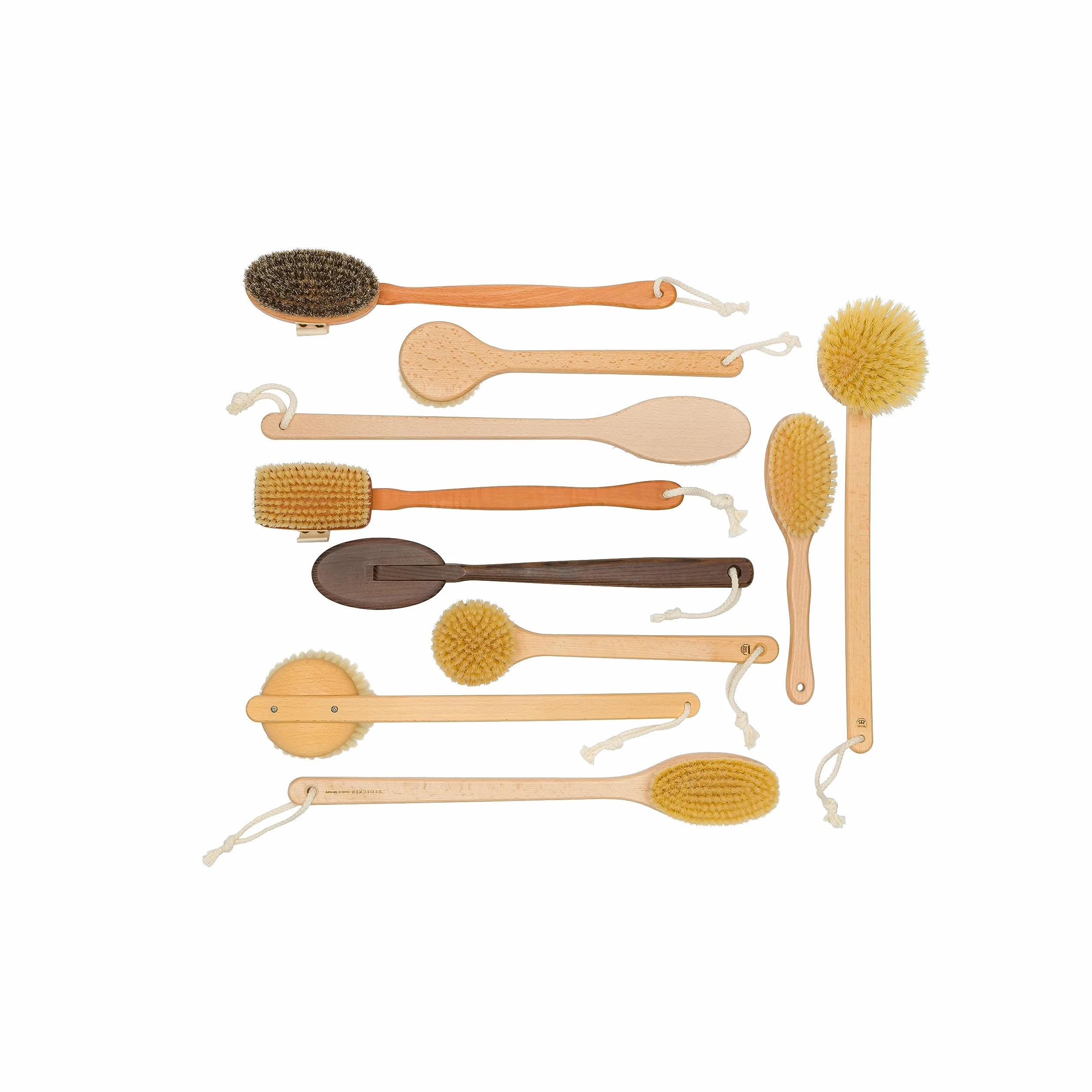 Redecker Rückenbürste, 45cm, Thermo Holz, Braun, Alle Hauttypen, Tiefenreinigung, Sanftes Peeling, Beruhigend, Poren-Behandlung, Reinigung