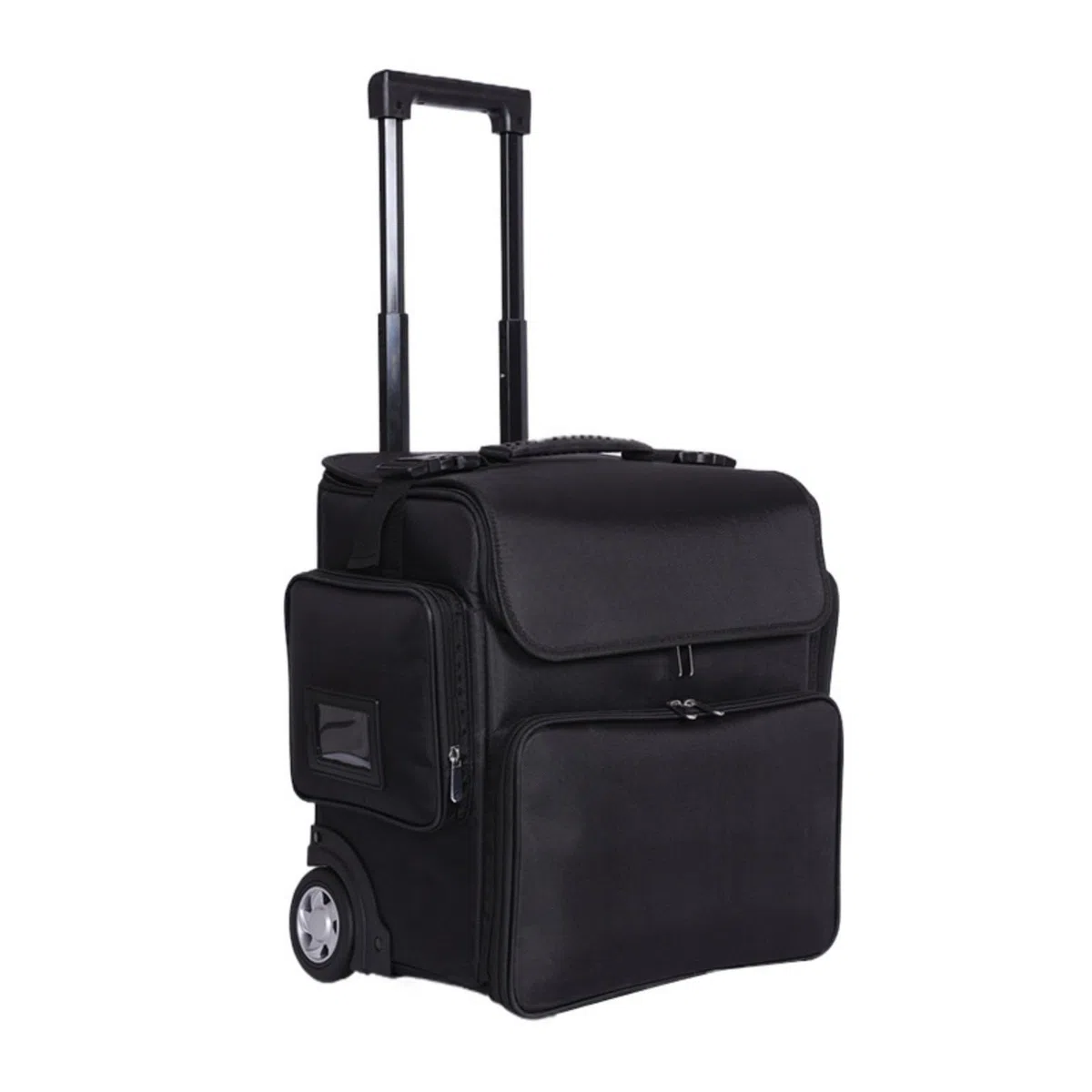 Harilla Professioneller Schminker Roller Trolley Kosmetiker Visagistener mit Stabilem Zuggriff Und Rollen aus Oxford Gewebe mit Hauptfach Und Trennwänden für Reise Messe Eventeinsatz