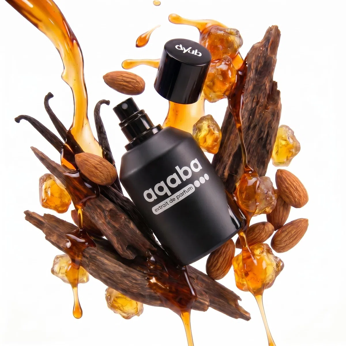 AQABA - Extrait de Parfum Unisex 50 ml – (35% Duftöl) mit Pheromonen - Orientalisch-süßer Duft mit Mandel, Vanille & Honig - bis zu 12h lang anhaltender Duft - Made in Germany
