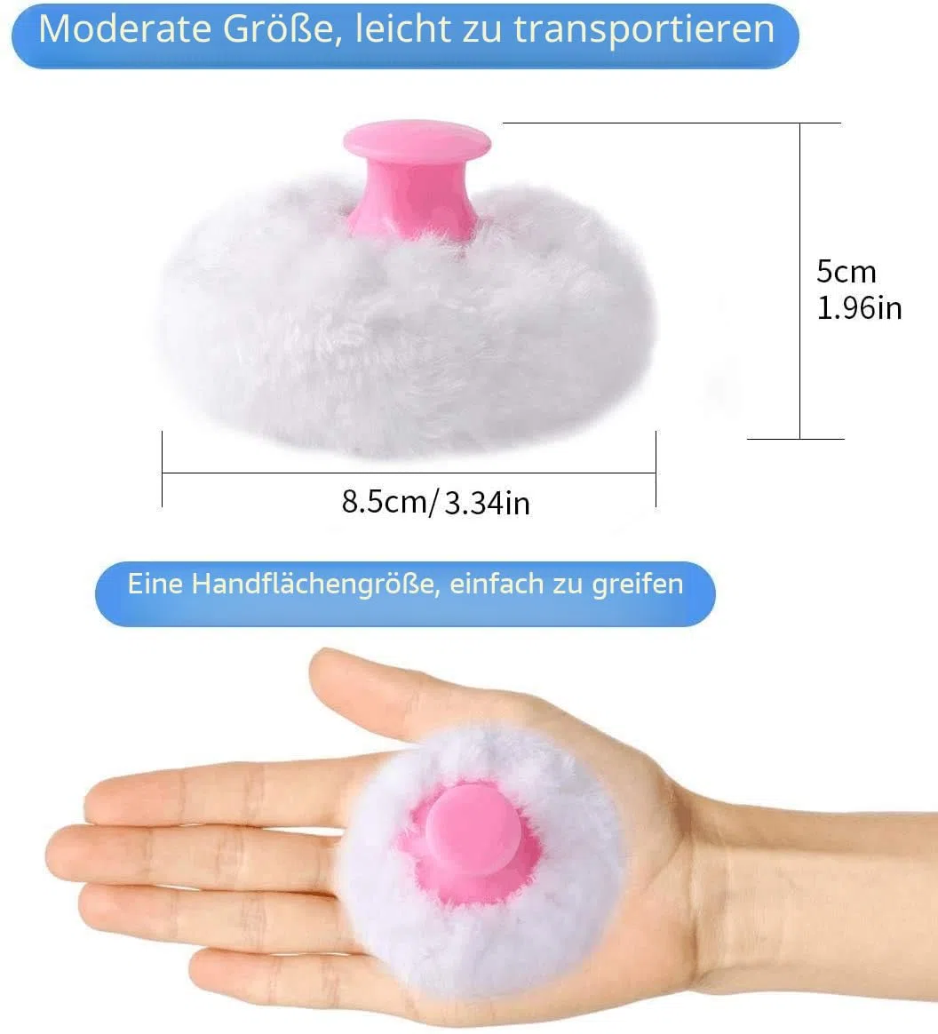 Baby-Puderquasten, Kosmetikpuder-Quasten, Kit mit Behältern, Blau und Rosa, 2 Stück