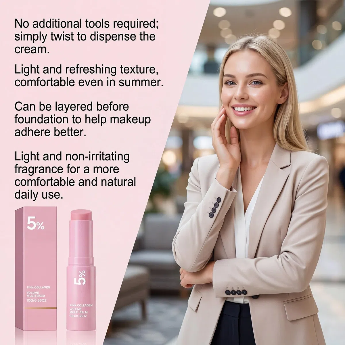 PDRN Care Sticks with Collagen Moisturizing Firming Anti-Aging 10 g | Korean Anti-Wrinkle Balm, Smooth Fine Lines, Firming Care for Wrinkles Gesicht und Anti Dark Circle, Augen und Hals