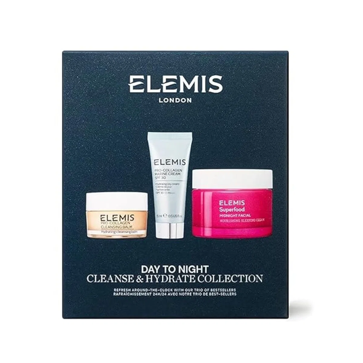 ELEMIS Cleanse & Hydrate Skincare Ritual Geschenkset Frauen, Hautpflege Set Wellness Geschenke - Cleansing Balm Gesichtsreinigung, Anti-Falten Kollagen Gesichtscreme & Vitamin C Nachtcreme