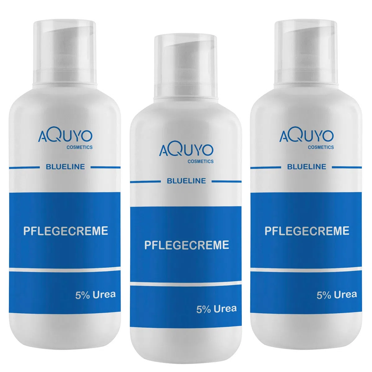 Blueline 5% Urea Creme für trockene Haut (3x 500ml) | Körpercreme bei Schuppenflechte oder Neurodermitis, Pflegecreme gegen Juckreiz, Hautcreme für Hautunreinheiten und Hautausschlag