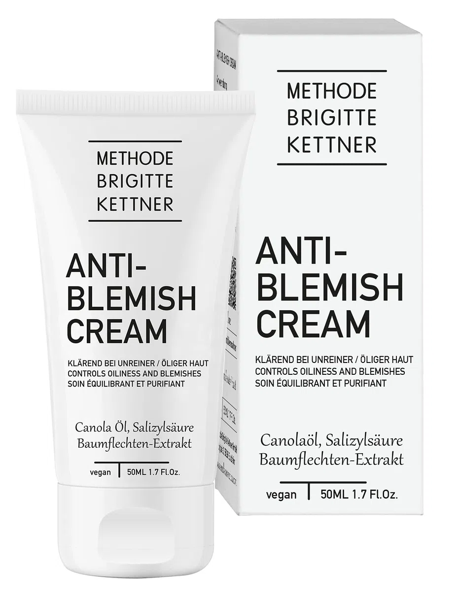 anti-blemish cream 1 x 50ml - reparierende Gesichtspflege für die ölige, großporige und unreine Haut mit Salicylsäure, Baumflechtenextrakt und Vitamin E