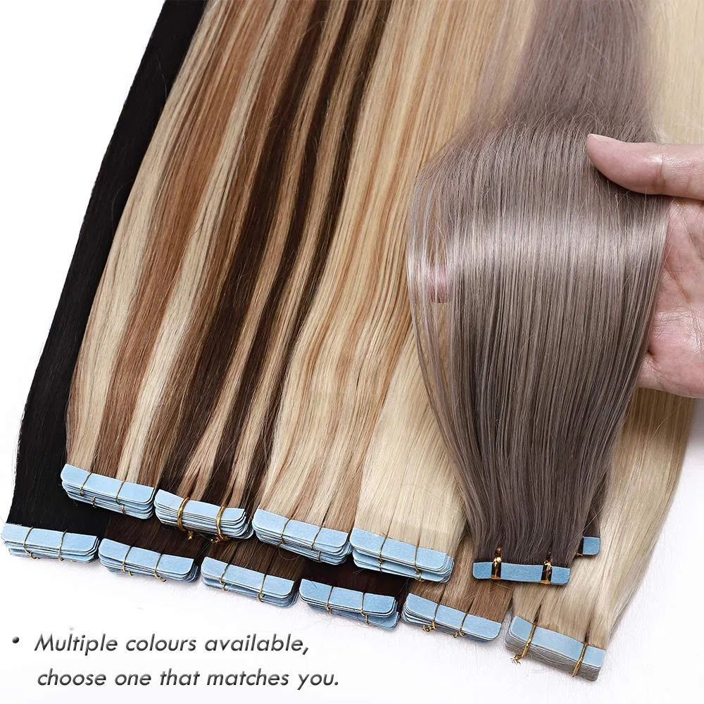 UK MODUS GESCHÄFT UK-Fashion-Shop Tape Extensions Echthaar 40 Schuss 100g Echthaar Extensions Tape In Haarverlängerung Glatt