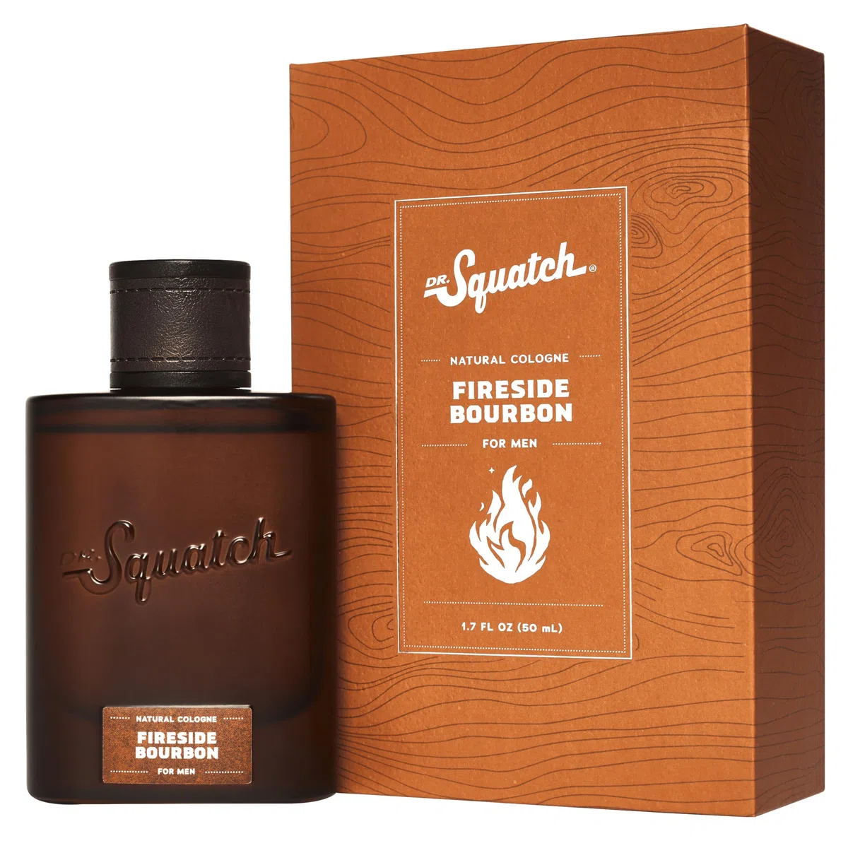 Dr. Squatch Natürliches Cologne für Männer – mit Scent-Lock Technologie & nachhaltig gewonnenen Inhaltsstoffen –maskuliner Duft mit Zedernholz, Nelke, Patchouli– Fireside Bourbon Herren-Cologne (50ml)