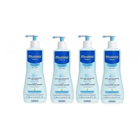 Mustela Physiobébé Eau Nettoyante Sans Rinçage Lot de 4 x 500 ml