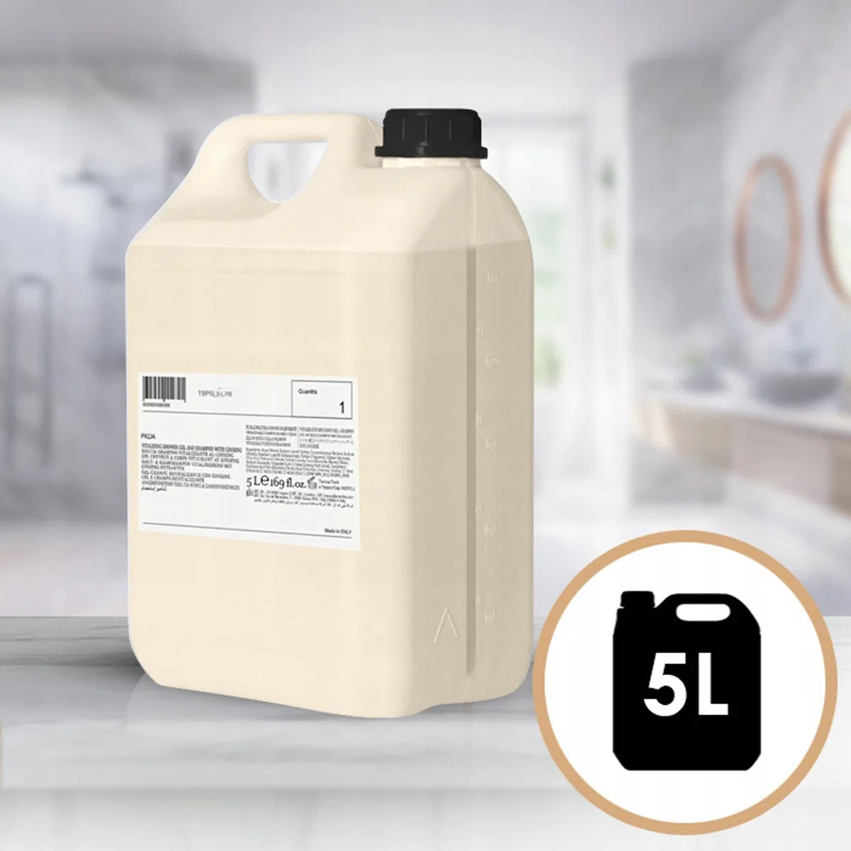 PRIJA Feuchtigkeitsspendende Hand- und Körpercreme mit Vitamin E, 5l