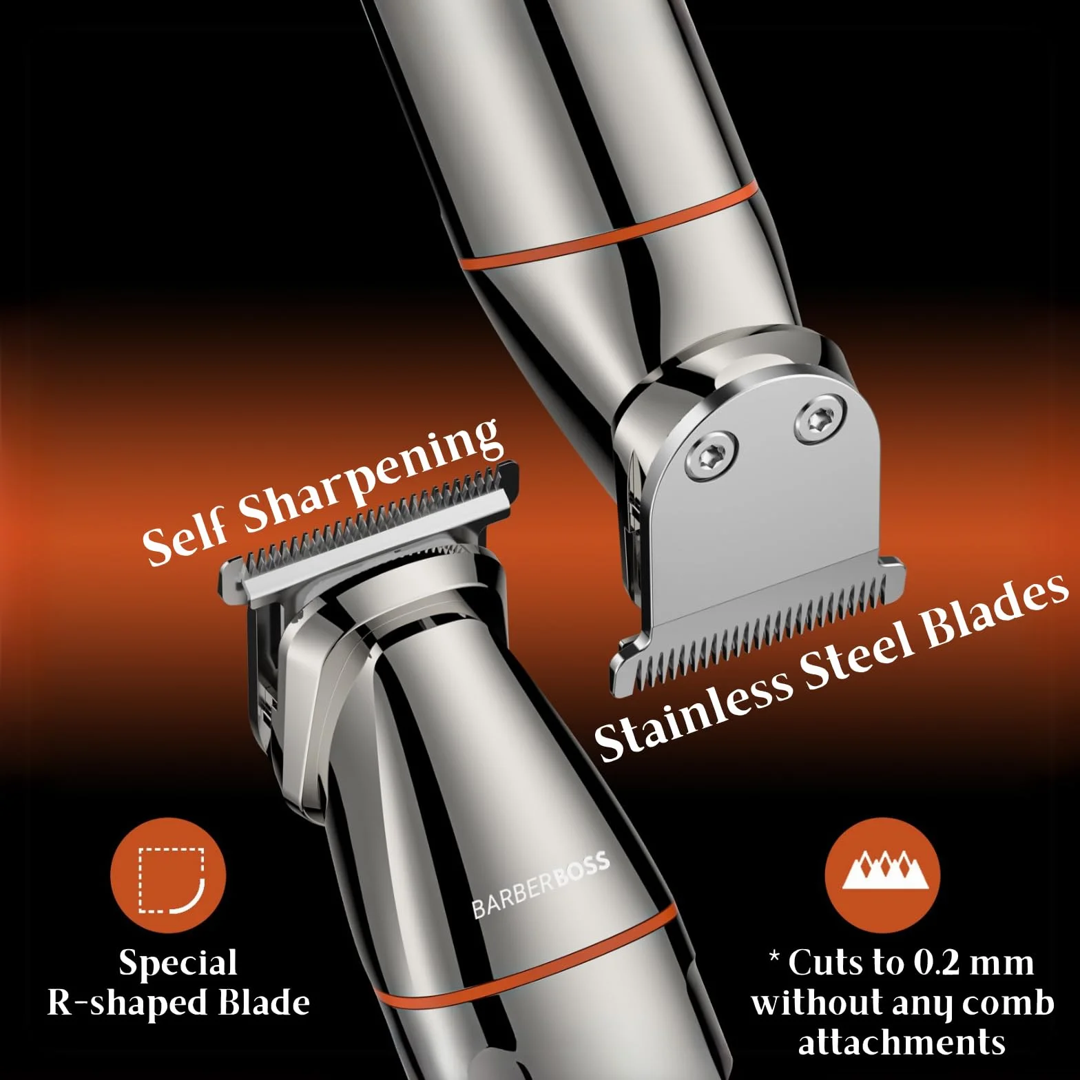 BarberBoss rasierer herren elektrisch, bartschneider herren, 5-in-1 Pflegeset für Männer, Haarschneidemaschine, Bartschneider-Set, Detailrasierer, Präzisionstrimmer für Nase, Ohren & Körper, QR-6010