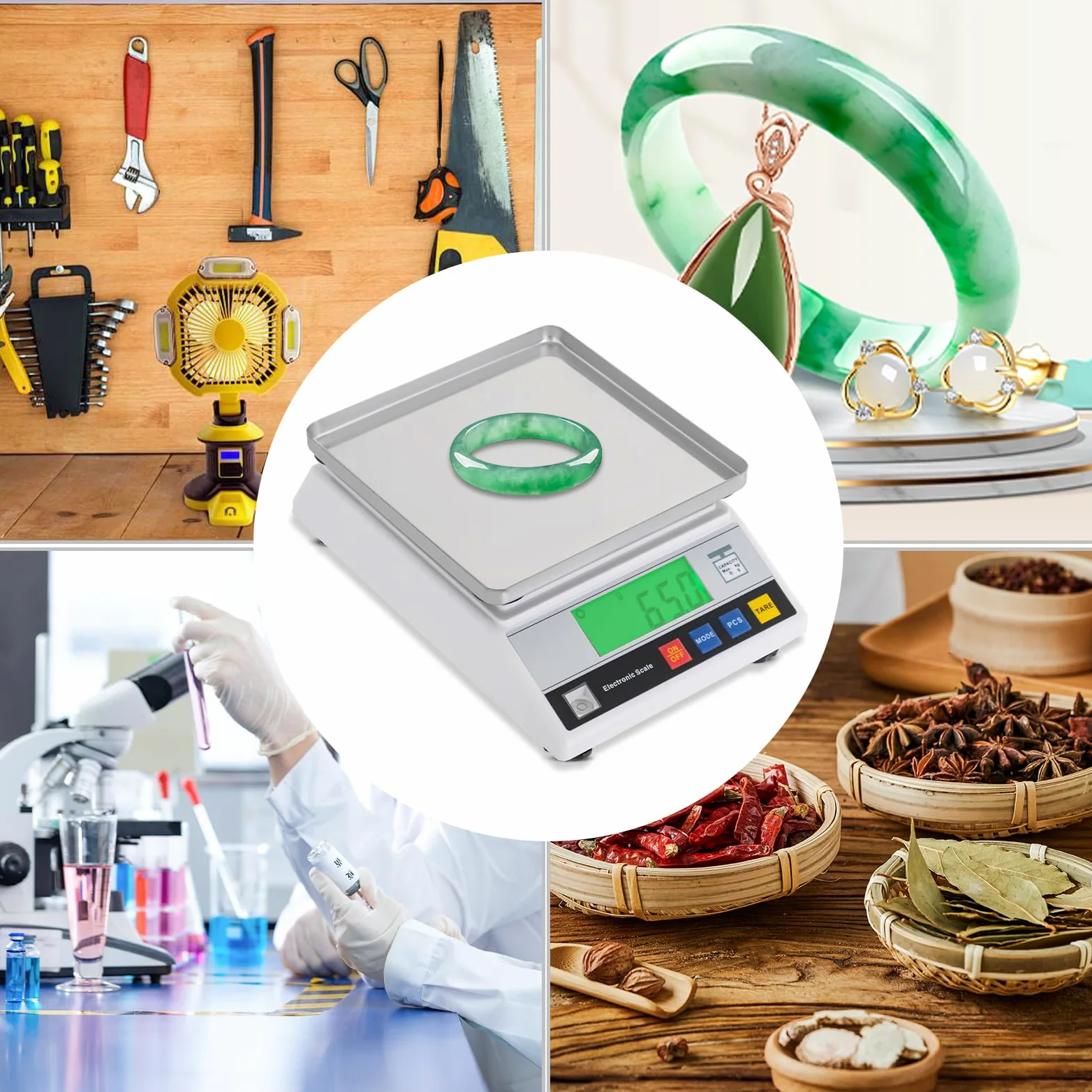 Präzisionswaage 6kg 0.1g Küchenwaage Digital Waage Küche Feinwaage Genau Küchenwage Kitchen Scale Elektronische Laborwaage mit LCD Display Tara Zählfunktion für Labor Küche Lager