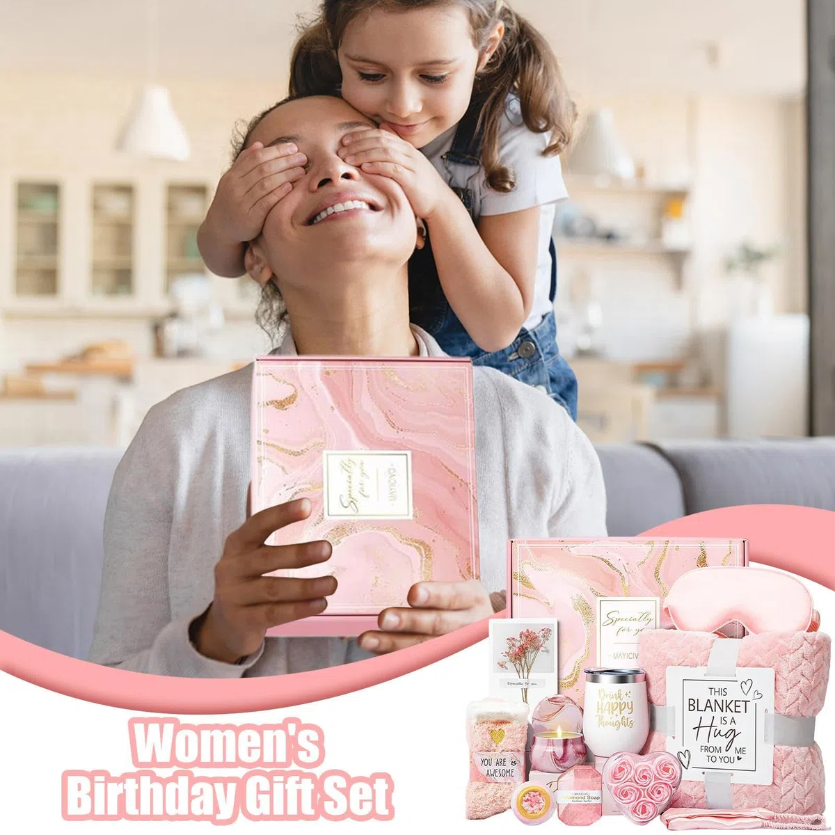 Set für Damen, Spa & Körperpflege, luxuriöses Wellness | Set mit Flanelldecke, für Muttertag nach der Geburt, Studenten und Brautgeschenk