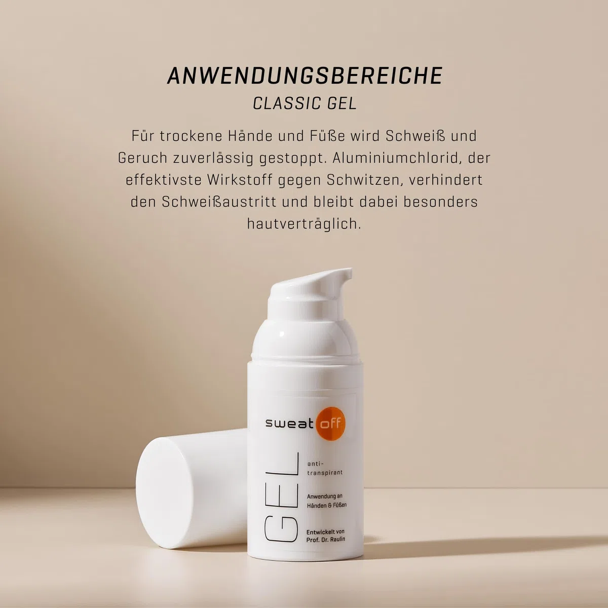 SWEAT-OFF Antitranspirant Gel 30ml | Gel gegen Handschweiß und Fußgeruch | Antiperspirant für Hände & Füße