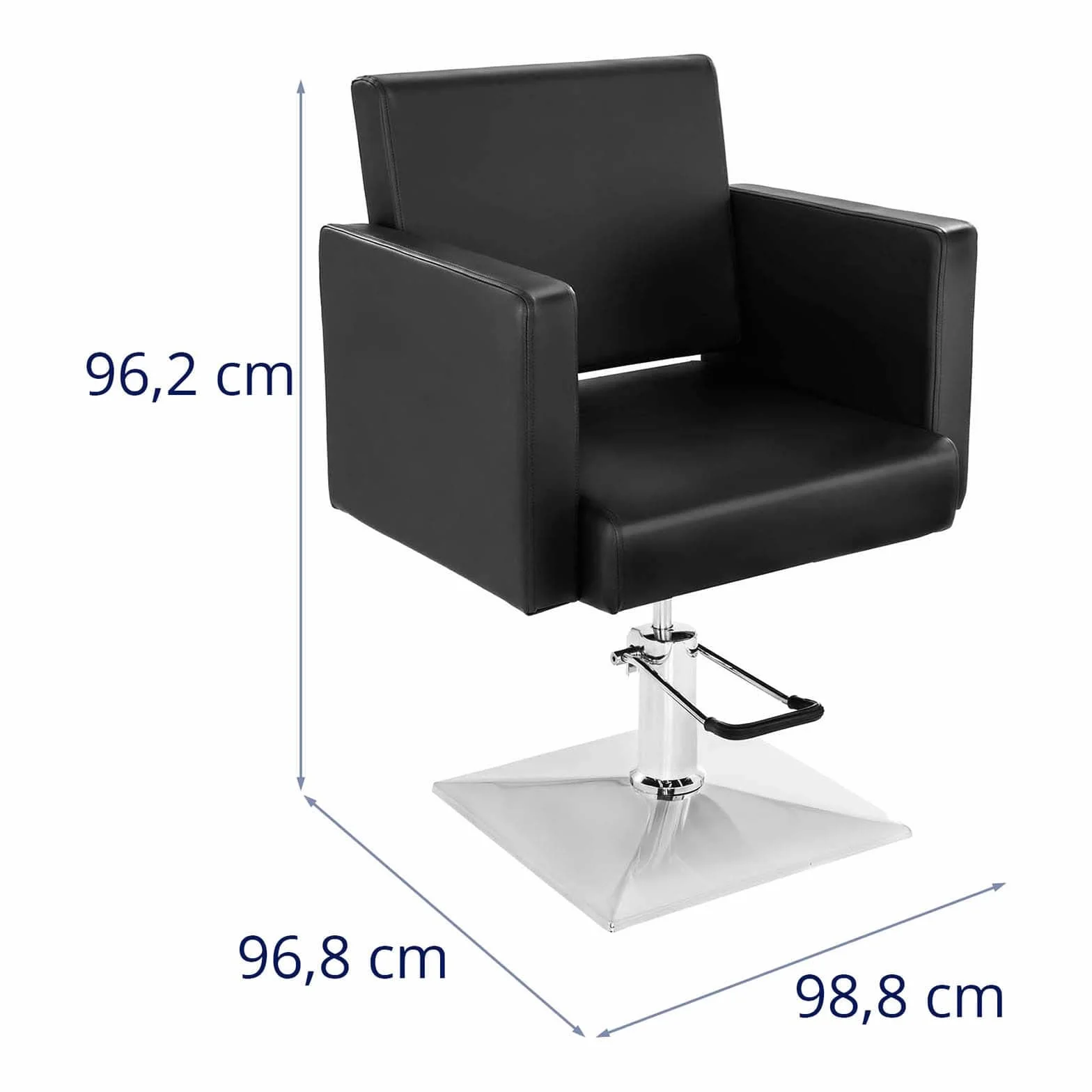 Physa Friseurstuhl Bedford Black höhenverstellbar Stahl Kunstleder 360° drehbar
