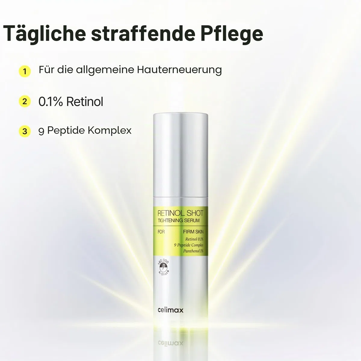 celimax Retinol + Retinal Shot Tightening Serum & Booster Set – Straffende Retinoid-Pflege mit Peptiden gegen Falten, feine Linien, sichtbare Poren und ungleichmäßige Hautstruktur, Korean Skincare