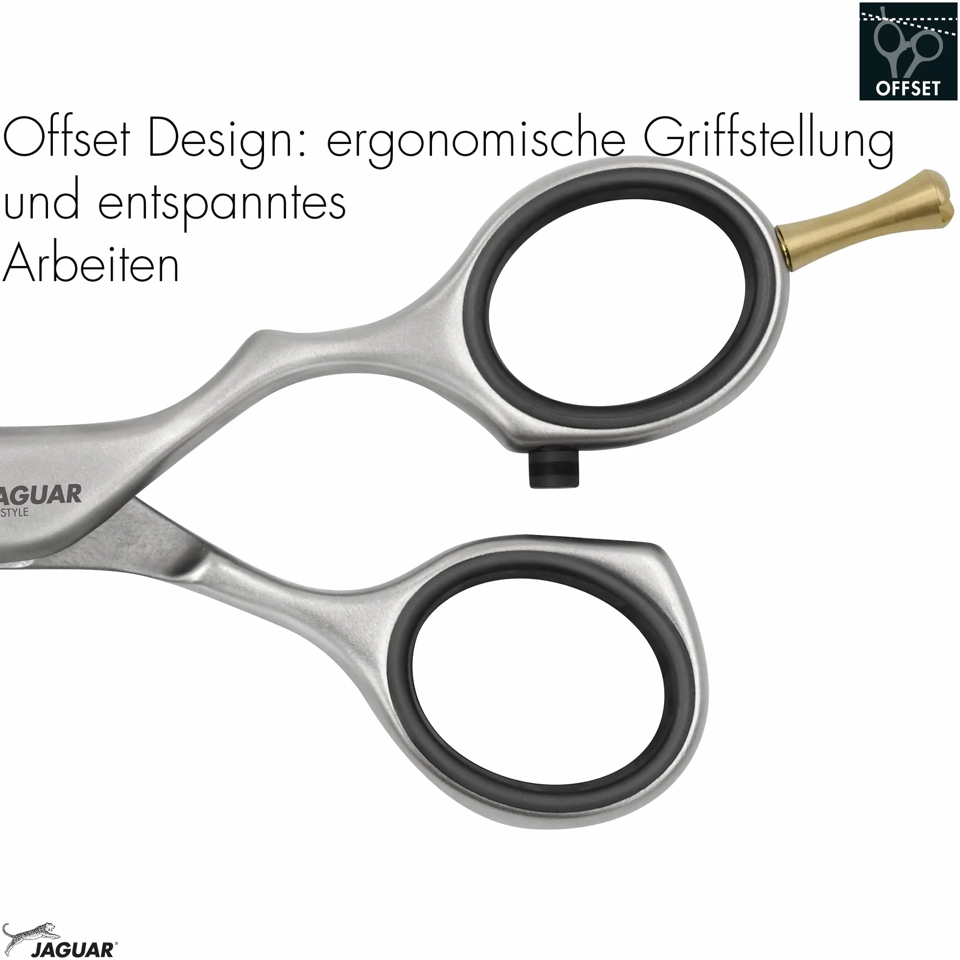 JAGUAR Modellierschere PRE STYLE RELAX 28 5.5" | Texturierschere mit 28 Effilierzähnen im Offset-Design | mattiert | Made in Germany Silber