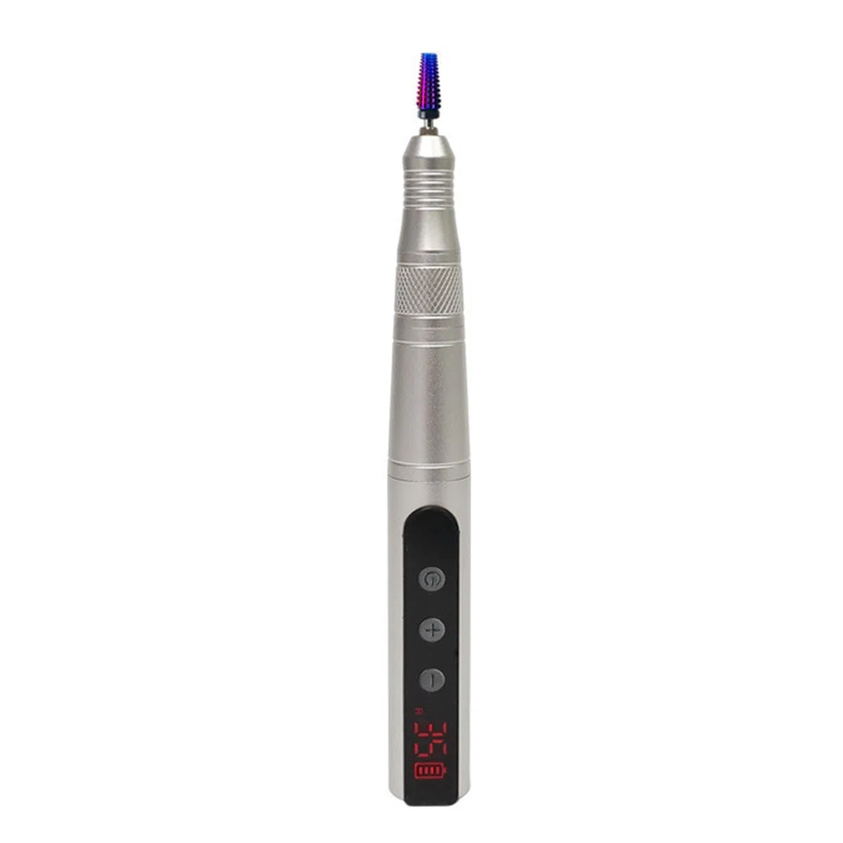 FILFEEL Kabellose Elektrische Nagelfraese, Wiederaufladbarer Nagelbohrer 35000 RPM mit Einstellbarer Geschwindigkeit, Tragbarer Nagelschleifer mit Aluminiumgehaeuse for Manikuere Pedikuere (SILVER)
