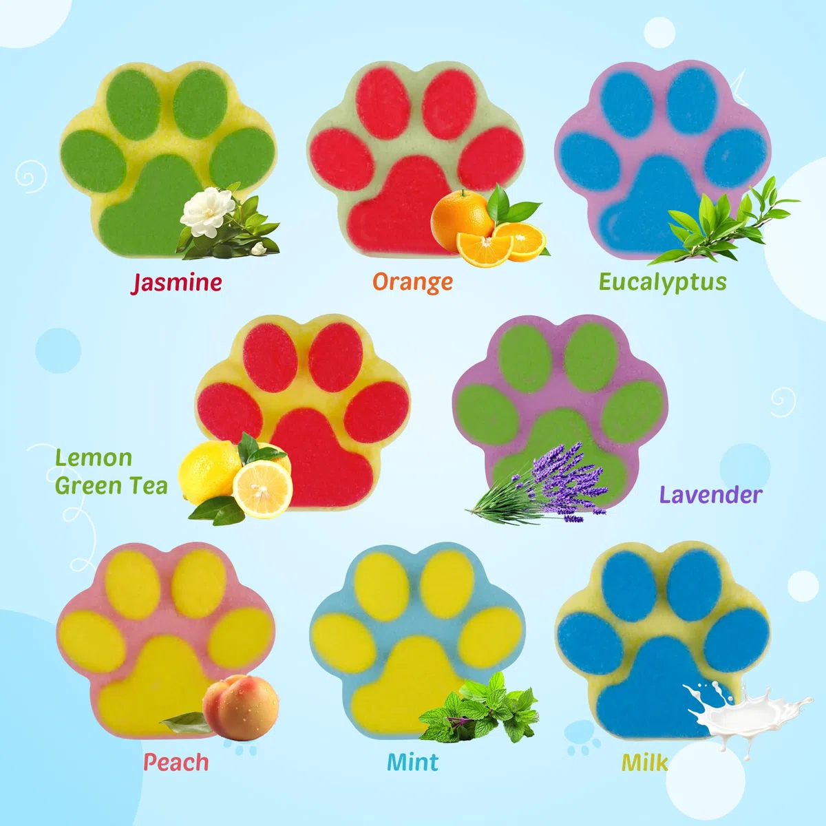 40 Stück Badebomben für Kinder mit Überraschung im Inneren, Large Number Kids Paw Shape Bath Bombs Gift Set, Natural Organic Kids Bubble Bath Fizzy for Girls Boys with Bath Toys Inside