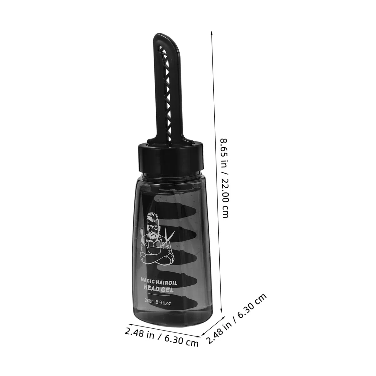 CALLARON 3 Leere Haargelflaschen mit Kamm und Applikator Haargel Behälter für Haarwachs 260 ml Kunststoff 3 Stück