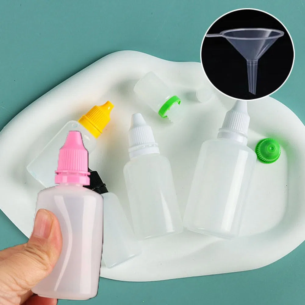 100 Stück 5-100ml LDPE Leere Nachfüllbare Kunststoff-Squeeze-Tropfflasche Squeezable Dropper Mit Abnehmbarer Kappe Flüssigkeit Behälter Wasser Farbe Tinte (Weißes Deckel,100ml)
