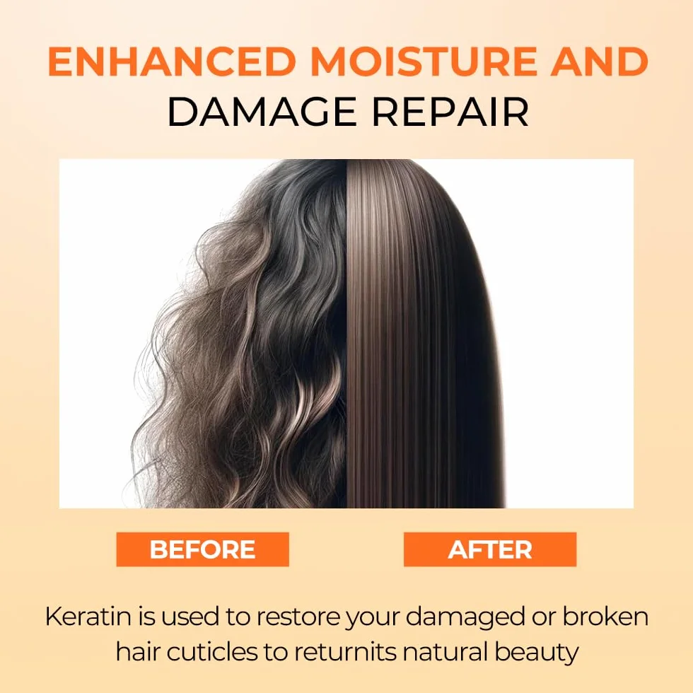 Karseell Keratin Haarglättung Set, 12 Wochen Professionelle Haarglättung für den Heimgebrauch, Glätten und Glattes Haar, für Alle Haartypen