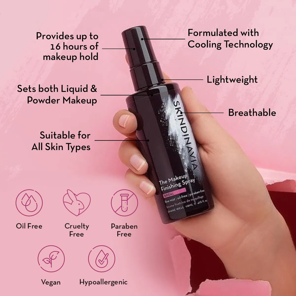 Skindinavia The Makeup Oil Control Finishing Spray, 8 Fluid Ounce by Skindinavia | 226.8 g, ganztägiges Tragen, langanhaltend bis zu 16+ Stunden, hitzebeständig & wasserdicht, feiner Nebel