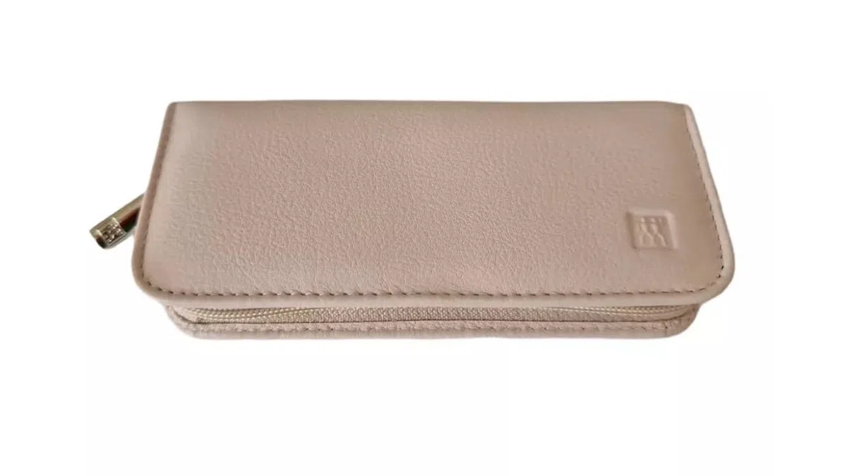 Zwilling – Maniküre Set 5-teilig - Manicure - Nagelschere - Pinzette - Nagelpflege - Reißverschluss-Etui - Leder-Etui - 13,8 x 6,5 x 2,5 cm - altrosa