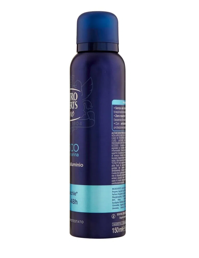 12 X Neutro Roberts Uomo Deodorant Spray Fresco Essenza Marina, 0% Aluminiumsalze, 48h Wirkung, 150 ml,+ Italy Shop Service Kostenloser Schlüsselanhänger