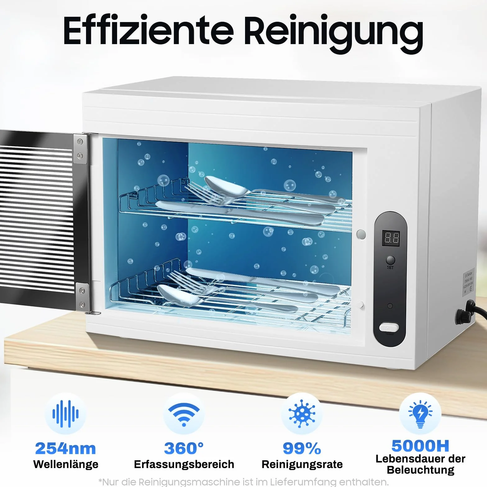 MINRS UV Sterilisator 10L großer Sterilisator für Nagelwerkzeuge multifunktionale Nagelreiniger Sterilisator mit Timer-Einstellung und LED-Bildschirm für Friseursalon, Spa, Nagelstudio 6W 220V