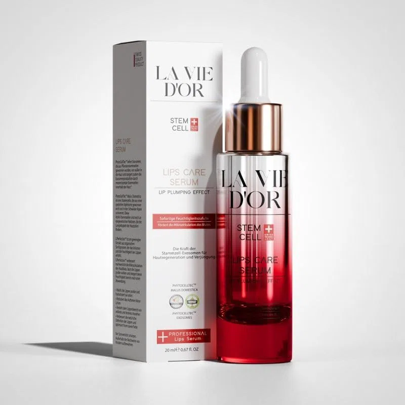 LaVieDor Komplettset – Anti-Aging Serum, Tagescreme mit LSF 30 & Lippenpflege, Stammzell-Technologie & Exosomen-Komplex, Lippenpflege mit Volumen-Effekt, Hochdosiertes Gesichtsserum mit Hyaluronsäure