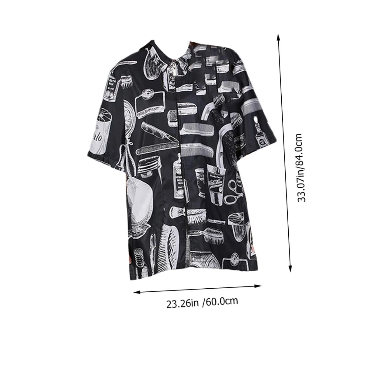 Friseurkittel mit Reißverschluss, Kurze Ärmel, Tasche, Schwarz Xl | Atmungsaktiv und Weich, Schnelltrocknend, Faser, für Zuhause, für Haarfärberinnen, Modisch und Cool