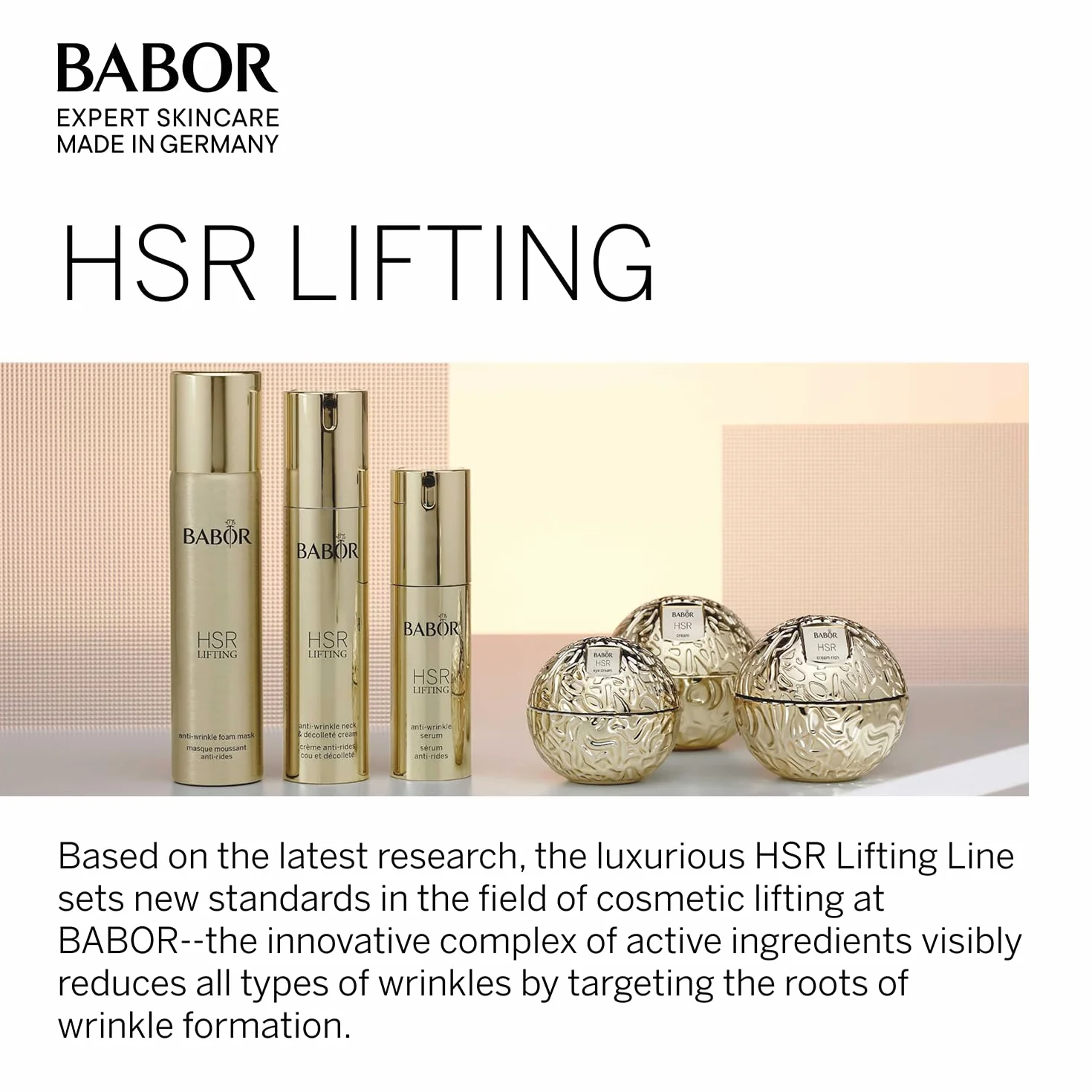 BABOR HSR LIFTING Neck & Décolleté Cream, Anti-Aging Creme für Nacken und Dekolleté, Mit Sheabutter und Panthenol, 1 x 50ml