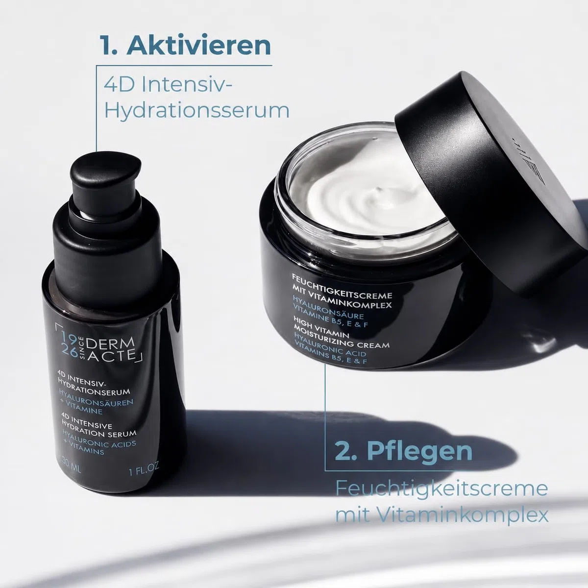 Academie Derm Acte Creme Hydratante Vitaminee, 50 ml | Feuchtigkeitscreme Gesicht mit 3 Hyaluronsäuren und Vitaminen für hydratisierte, glatte und strahlende Haut.