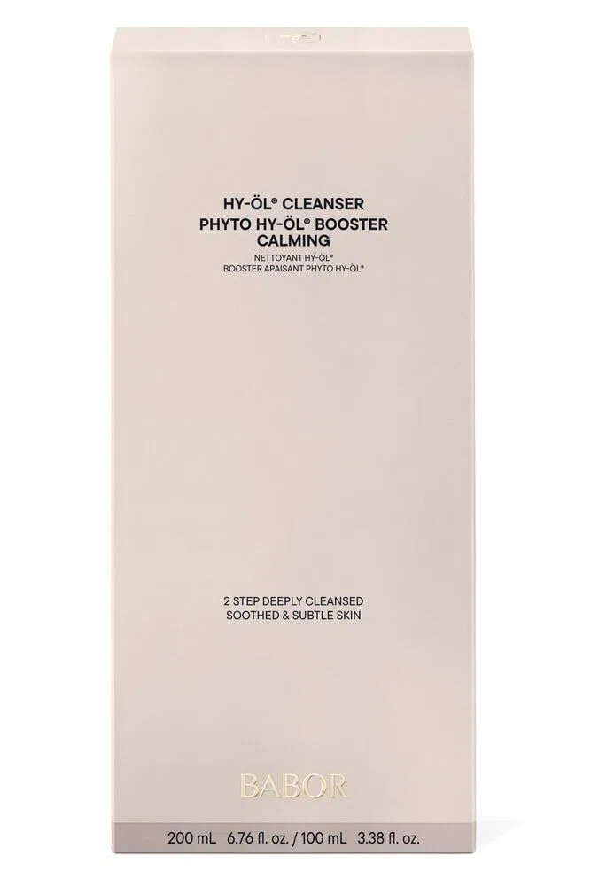 BABOR CLEANSING HY-ÖL & Phyto Hy-Öl Booster Calming Set - Reinigungs-Duo, für empfindliche Haut, porentiefe Reinigung, mit Öl & Kräuterextrakt, Phytoactive, 2 Teile