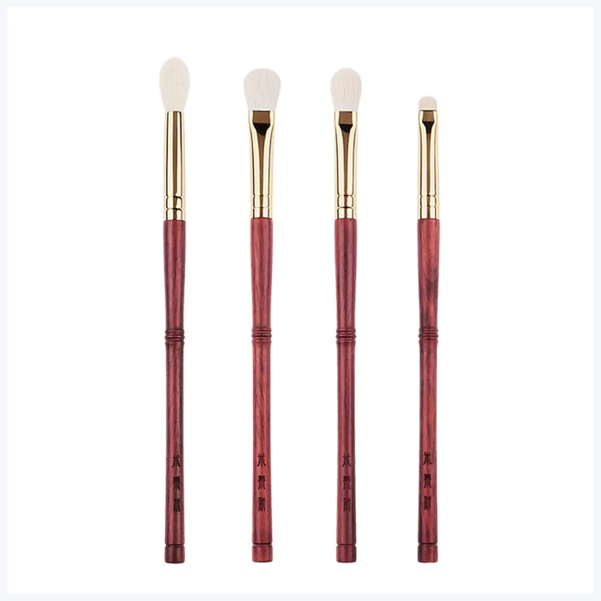 Make up Pinsel Makeup Pinsel 4 Rosenholz-Auge-Bürste Set hochwertiges natürliches Tierhaar Make up Pinsel Set