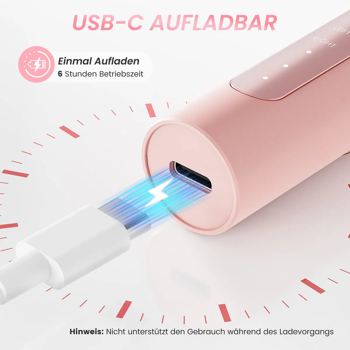 15 in 1 Elektrische Nagelfeile Kabellos 35.000 U/Min, Nagelfräser für Gelnägel Regelbare Geschwindigkeit und Richtung für Anfänger - Rosa
