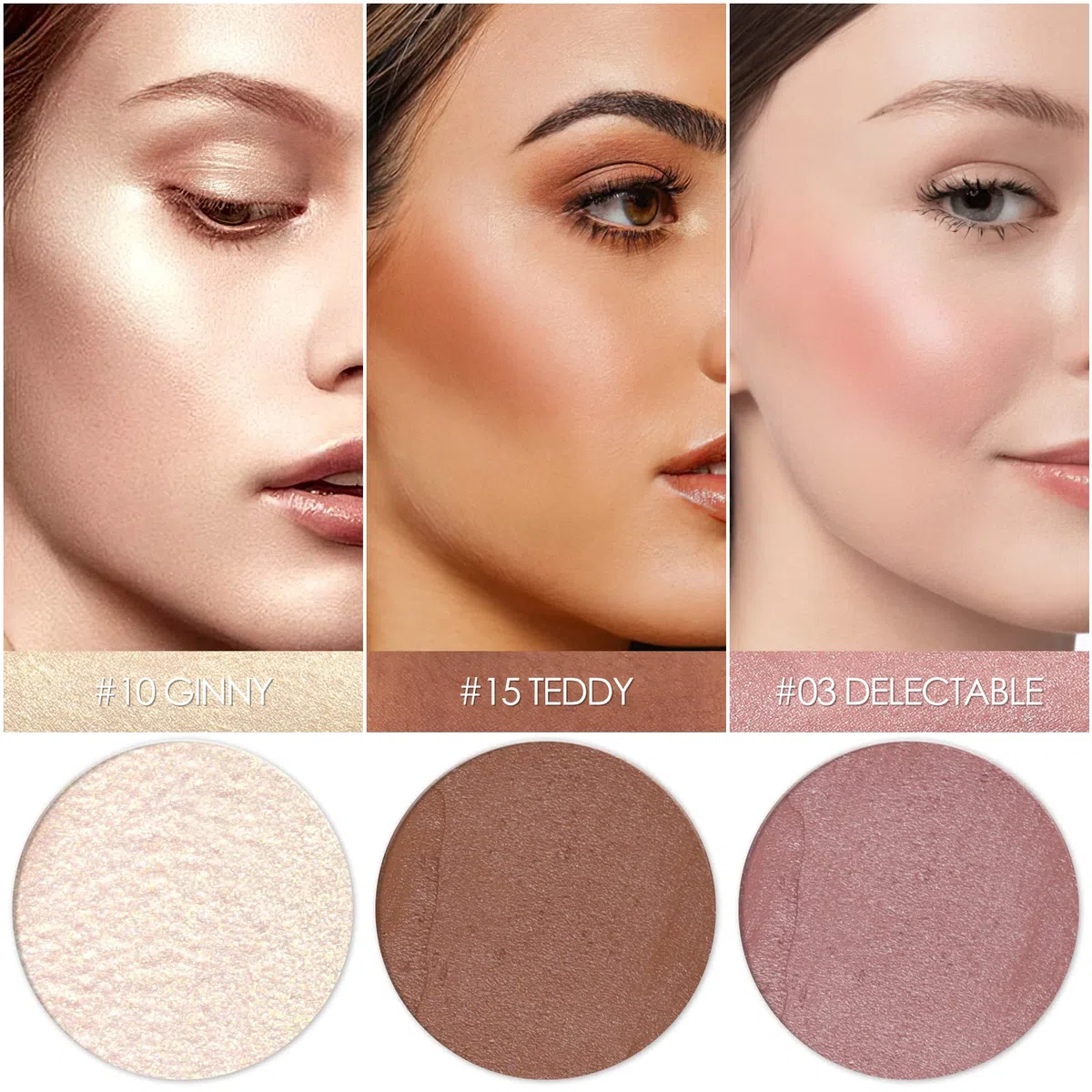 FALOCUTUS 3-teiliges neutrales Konturen-Stift-Set, Creme-Rouge und Highlighter-Stift, langanhaltender und glatter natürlicher Gesichtskontur-Leuchter, professionelles Make-up-Set für alle Haut