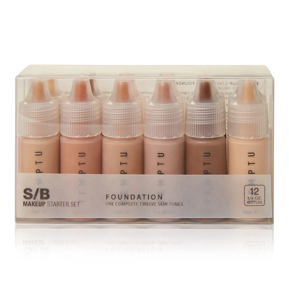 Temptu S/B Startet Set - 12 teilig; 12 x 7 ml Fläschchen mit allen Hauttönen der S/B-Serie (001 - 012); hochwertigste, basierende Formel derzeit auf dem Markt