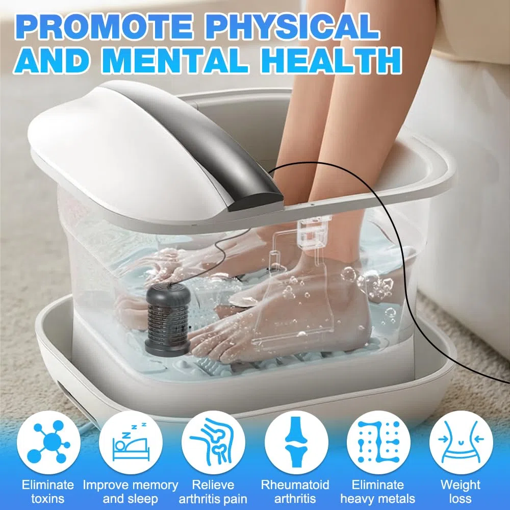 Ionen Fußbad Entgiftung, Ionen Fussbad Detox, Ionisches Fussbad zum Entgiften, Entgiftungsbad Füße, Tragbare Foot Spa für den Heimgebrauch (Ohne Becken)