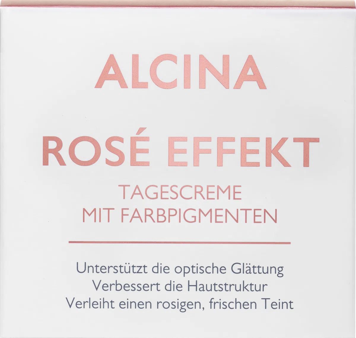 ALCINA Rosé Effekt Tagescreme - 1 x 50 ml - Verleiht einen rosigen, frischen Teint - Für reife, anspruchsvolle Haut - Mit verkapselten Farbpigmenten, schwarzem Hafer und weißem Tee
