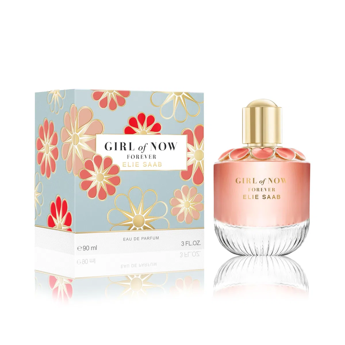 Elie Saab Girl of Now Forever 90 ml – Eau de Parfum für Frauen – Blumig-fruchtiger Duft – Prickelnde Noten von Himbeere, Zitrusfrüchten, Rose, Mandelblüte und Patschuli – Transparenter Glasflakon