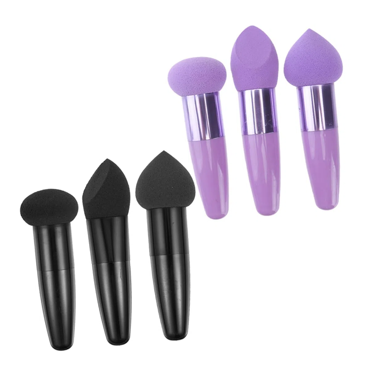 PRETYZOOM 6 Stück Pack Make Up Schwammstifte Tragbare Kosmetikstifte aus Geschmeidigem Schwamm Make Up Pinselset für Nass und Trocken Praktisches Beauty Zubehör für Gesicht und