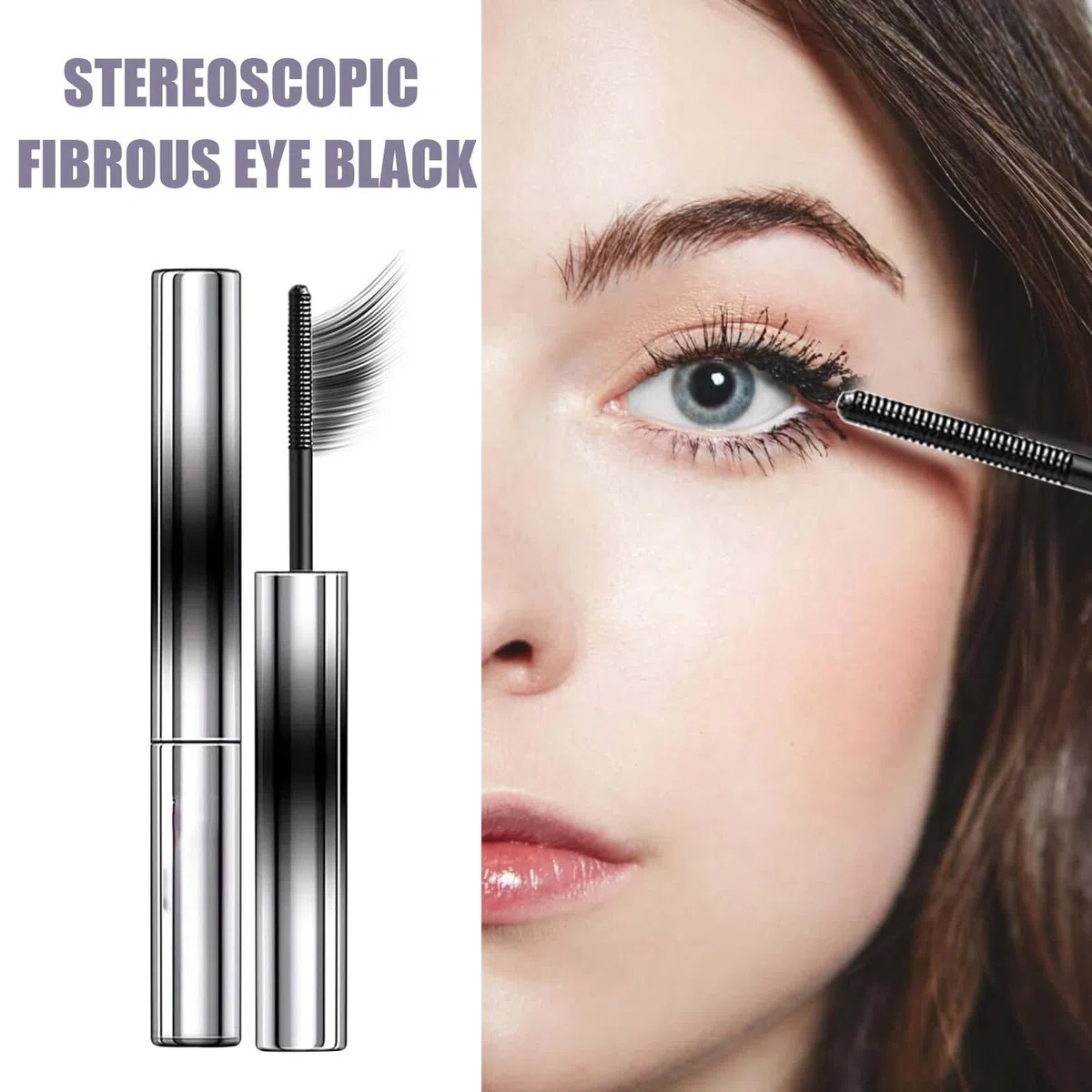 Metallische Mascara, wasserdicht und schmutzabweisend, Mascara mit Fasern, langlebige Verlängerungen mit extra dick und wasserfest, schmierfest und ohne Klumpen, für Augen-Make-up