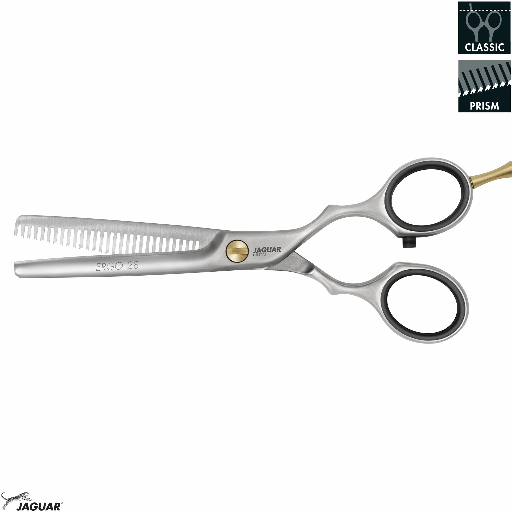 JAGUAR Modellierschere PRE STYLE ERGO 28 5.5" Texturierschere 28 Effilierzähnen Classic-Design mattiert Made in Germany