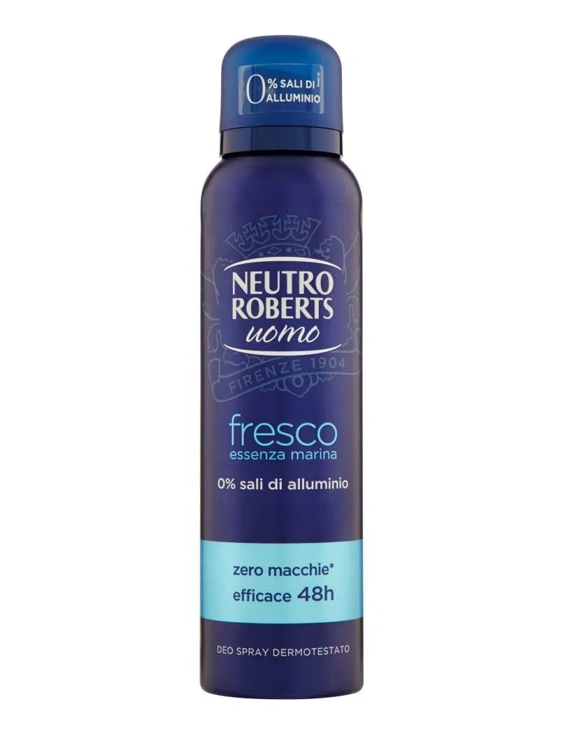 12 X Neutro Roberts Uomo Deodorant Spray Fresco Essenza Marina, 0% Aluminiumsalze, 48h Wirkung, 150 ml,+ Italy Shop Service Kostenloser Schlüsselanhänger