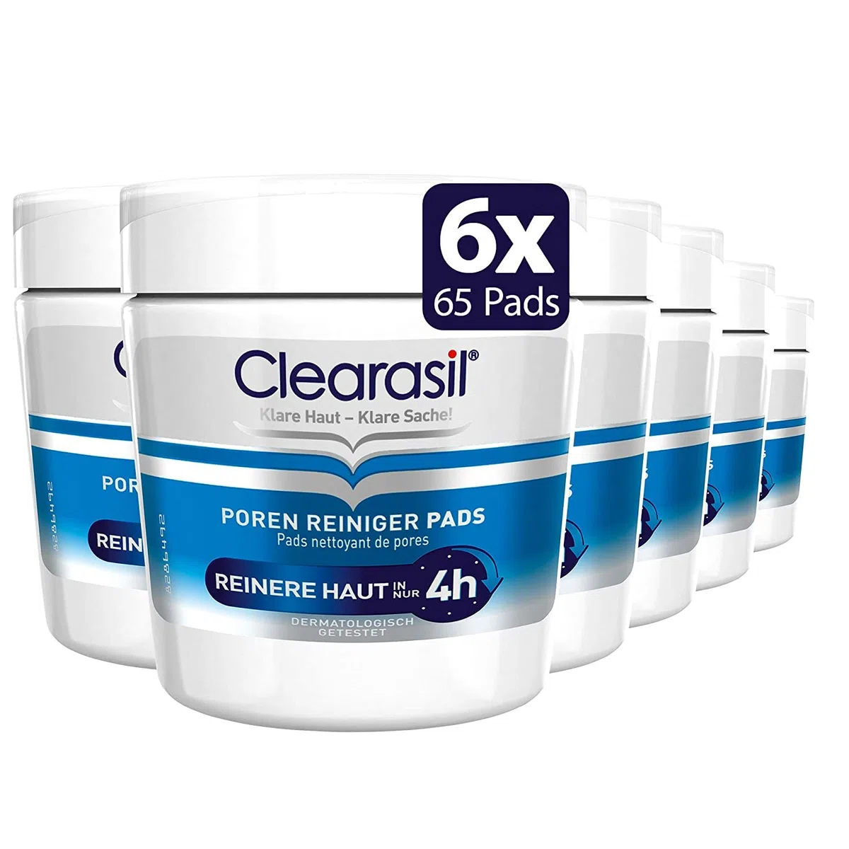 Clearasil Poren Reiniger Pads - Anti Pickel & Mitesser Pads zur Reinigung der Poren im Gesicht - 6 x 65 Stück