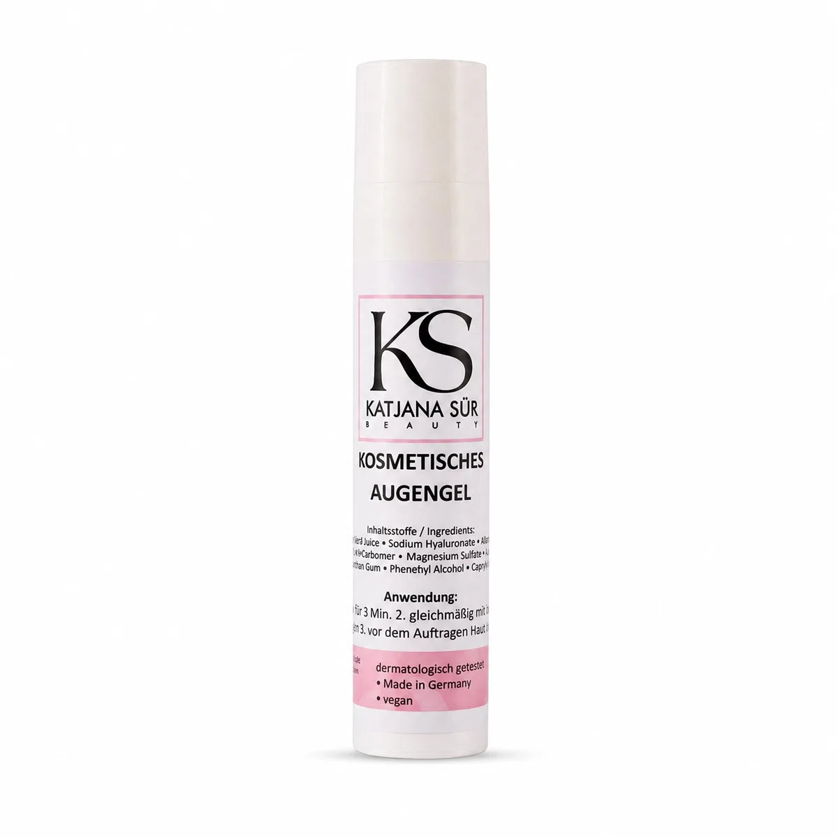 KS Beauty Kosmetisches Augengel Natur – Augengel mit Aloe Vera, Hyaluronsäure, Kornblumenextrakt & Allantoin (50 ml) | Leichtes Gel für die empfindliche Augenpartie – feuchtigkeitsspendend, vegan, dermatologisch getestet, Made in Germany